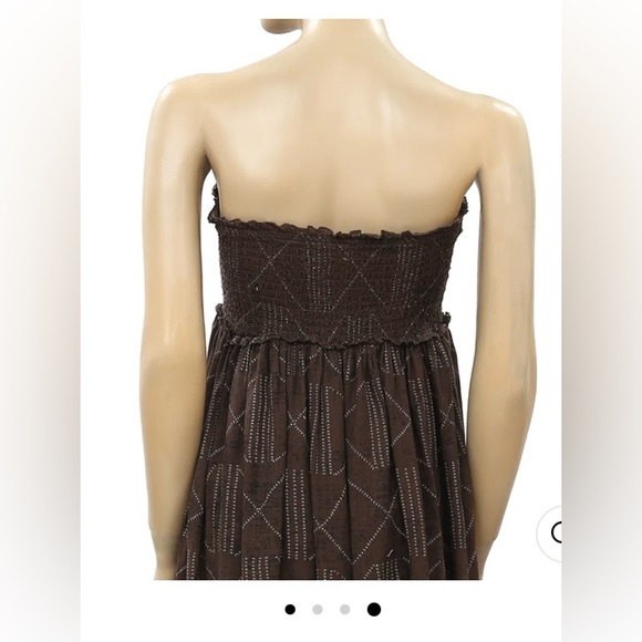 🆕Denim & Supply X Ralph Lauren Halter Tube Beaded Tassles Maxi Boho Dress Brown - Picture 4 of 12